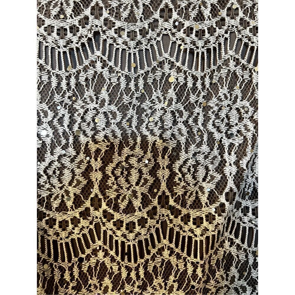J Howard Missy Women’s Size 16 Lace Overlay Shift Dress Beige 3/4 Sleeve NWT - Picture 5 of 12